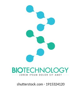 Carta B y diseño de logotipos para la tecnología de la biotecnología