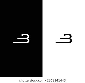 Creative Modern Initial Letter B Logo. Weißes Logo auf schwarzem Hintergrund. Für Firmenlogos geeignet. Flaches Vectorlogo-Design-Vorlagenelement