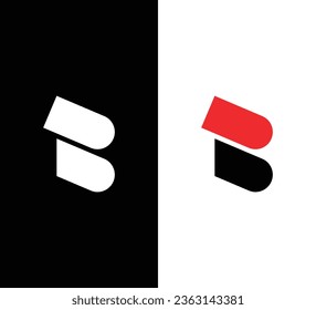 Creative Modern Initial Letter B Logo. Weißes Logo auf schwarzem Hintergrund. Für Firmenlogos geeignet. Flaches Vectorlogo-Design-Vorlagenelement