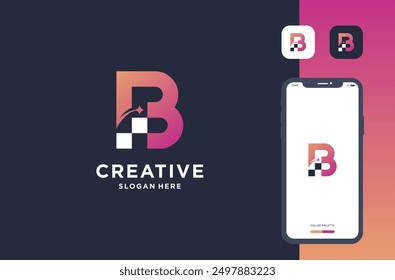 letter b logo design for business brand inspiration