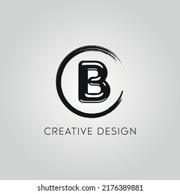 Letter B logo design. B logo with circle shape.