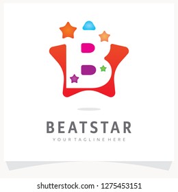 Letter B Logo Design with Colorful Polygon Comet, Logo Design Template Inspiration, App Icon Design