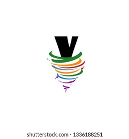 a Letter B Logo Design with colorful tornado