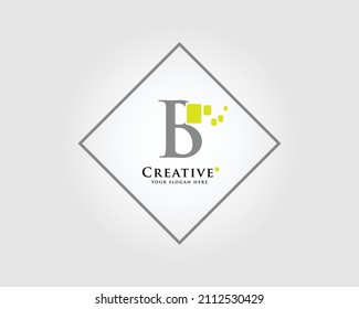 El diseño del logotipo de la letra B con una combinación de cuadrados verdes es adecuado para su marca comercial.