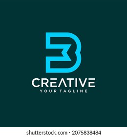 concepto de diseño de logotipo de letra b
