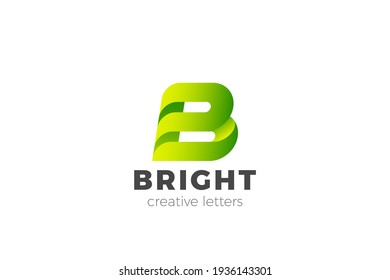 Letter B Logo design Corporate Business Technology Media vector template Ribbon style.