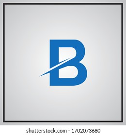 letter B logo design with a creative cut , vector
