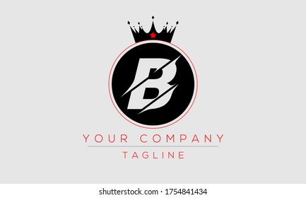 Letter B Logo Design, Creative Modern Icon B With Crown Head