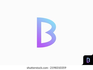 Diseño del logotipo de la letra B, icono de modernidad creativa y mínima