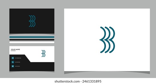 Buchstabe b Logo Design mit kreativem Konzept und Visitenkarte. Premium Vektorgrafik