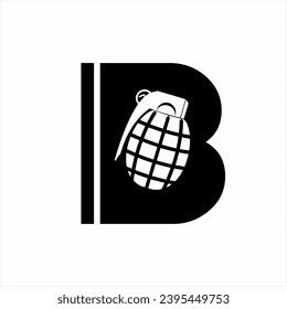 Diseño del logotipo de la letra B con granada.