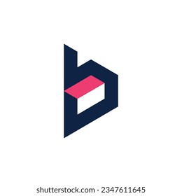 Logo-Designsymbol des Buchstaben B, Vektorgrafik mit Pfeil-Konzept