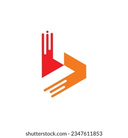 Letter B logo design icon vector for business or initials