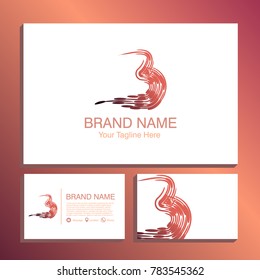 letter b, b logo, b letter design. icon. word logo. abstract types. business cards pack, front and back. vector. suitable for studio, beauty, salon, art and beauty company.
