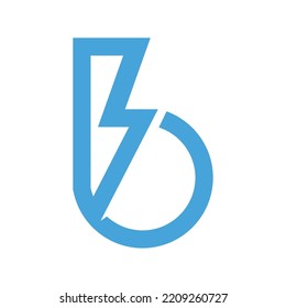 Logo-Design des Buchstaben B mit elektrischen Symbolen. Logo-Design für Elektrounternehmen