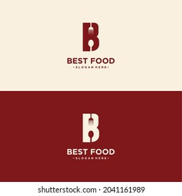 Diseño del logotipo de la letra B. Diseño inicial del logotipo B. Mejor Vector de Compañía de Alimentos.