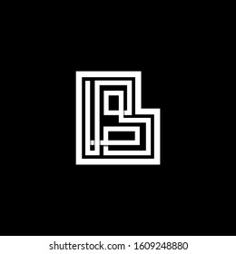 letter b logo design isolated in black background