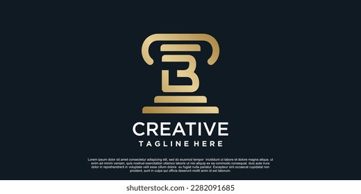 Diseño del logotipo de la carta B concepto único de justicia Vector Premium