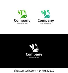 Letter B Logo Design with Leaf