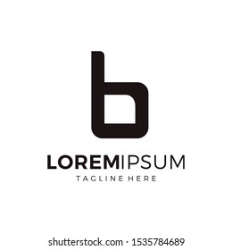Letter b logo design line style