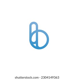 Letter B logo design  line art