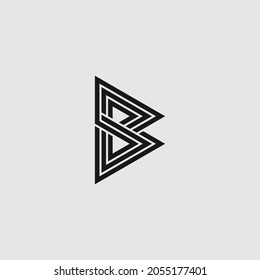 Letter B logo design. Linear creative minimal monochrome monogram symbol. Universal elegant vector sign design. Premium business logotype. Graphic alphabet symbol for corporate business identity
