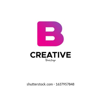 Letter B logo design with modern color combination