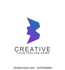Letter b logo design with modern concept. Icon letter b vector illustration