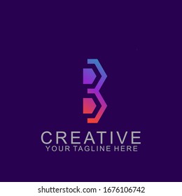 Diseño del logotipo de la letra b con concepto moderno. Letra de icono b ilustración vectorial
