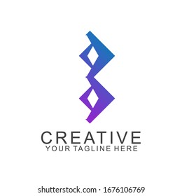 Diseño del logotipo de la letra b con concepto moderno. Letra de icono b ilustración vectorial