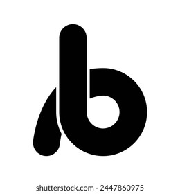 Buchstabe B-Logo, Design-Monogramm Kleinbuchstaben-Text Gebogene abgerundete Vektorgrafik Schwarz Flaches Minimalsymbol, Symbol für Unternehmen