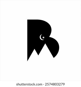 Letter B logo design with mountain concept.