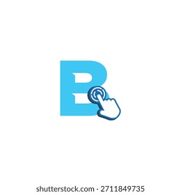 Letter B Logo-Design auf Touchscreen-Vektorvorlage