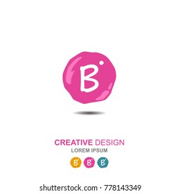 letter b, b logo, b letter design. simple word type logo. suitable for businesses in the field of children and young women. round background that resembles gel for creative design.