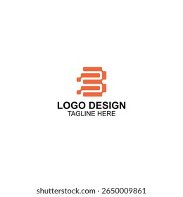 letra b design do logotipo para tecnologia ou negócios com ilustração vetorial criativa