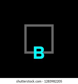 letter B logo design template. creative sign. Universal vector icon. square style - Vector