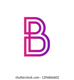 Letter B logo design template element. Minimal unique modern creative trendy business initial based icon logo. Vector illustration. Abstract template. Creative letter.