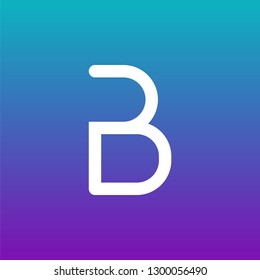 Letter B logo design template element. Minimal unique modern creative trendy business initial based icon logo. Vector illustration. Abstract template. Creative letter.