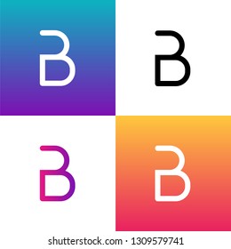 Letter B logo design template element. Minimal unique modern creative trendy business initial based icon logo. Vector illustration. Abstract template. Creative letter.