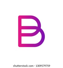 Letter B logo design template element. Minimal unique modern creative trendy business initial based icon logo. Vector illustration. Abstract template. Creative letter.