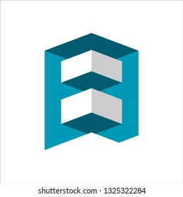 letter B logo design template. 3d geometric design style. isolated and editable vector