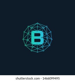 letter B Logo Design Template. technology logo. connect concept - Vector