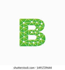 Letter B Logo Design Template. Network Connection Artificial Intelligence Technology. Technology Digital logo with element dot , circuit, line, chip, concept. network icon, connect concept - Vector