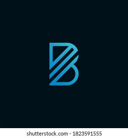 Letter B logo design template element. Minimal unique modern creative trendy business initial based icon logo. Vector illustration. Abstract template.