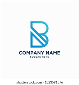 Elemento de plantilla de diseño del logotipo de la letra B. Mínimo y único diseño creativo moderno de moda negocio basado en el logotipo inicial del icono. Ilustración vectorial. Plantilla abstracta.