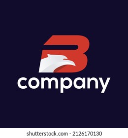 Letter b logo design template combined with egale