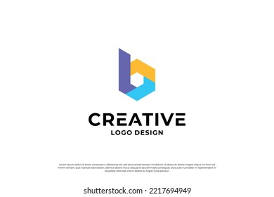 Plantilla de diseño del logotipo de la letra B. Símbolo del logotipo de letras iniciales creativas de B.