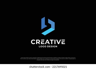 Plantilla de diseño del logotipo de la letra B. Símbolo del logotipo de letras iniciales creativas de B.