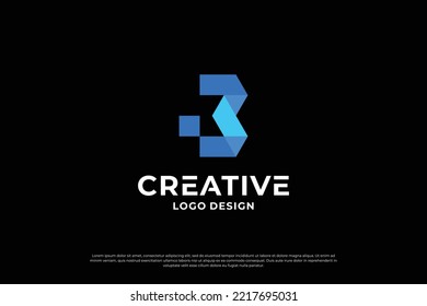 Letter B logo design template. Creative initial letters B logo symbol.
