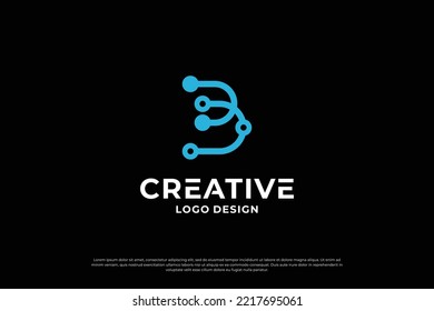 Letter B logo design template. Creative initial letters B logo symbol.